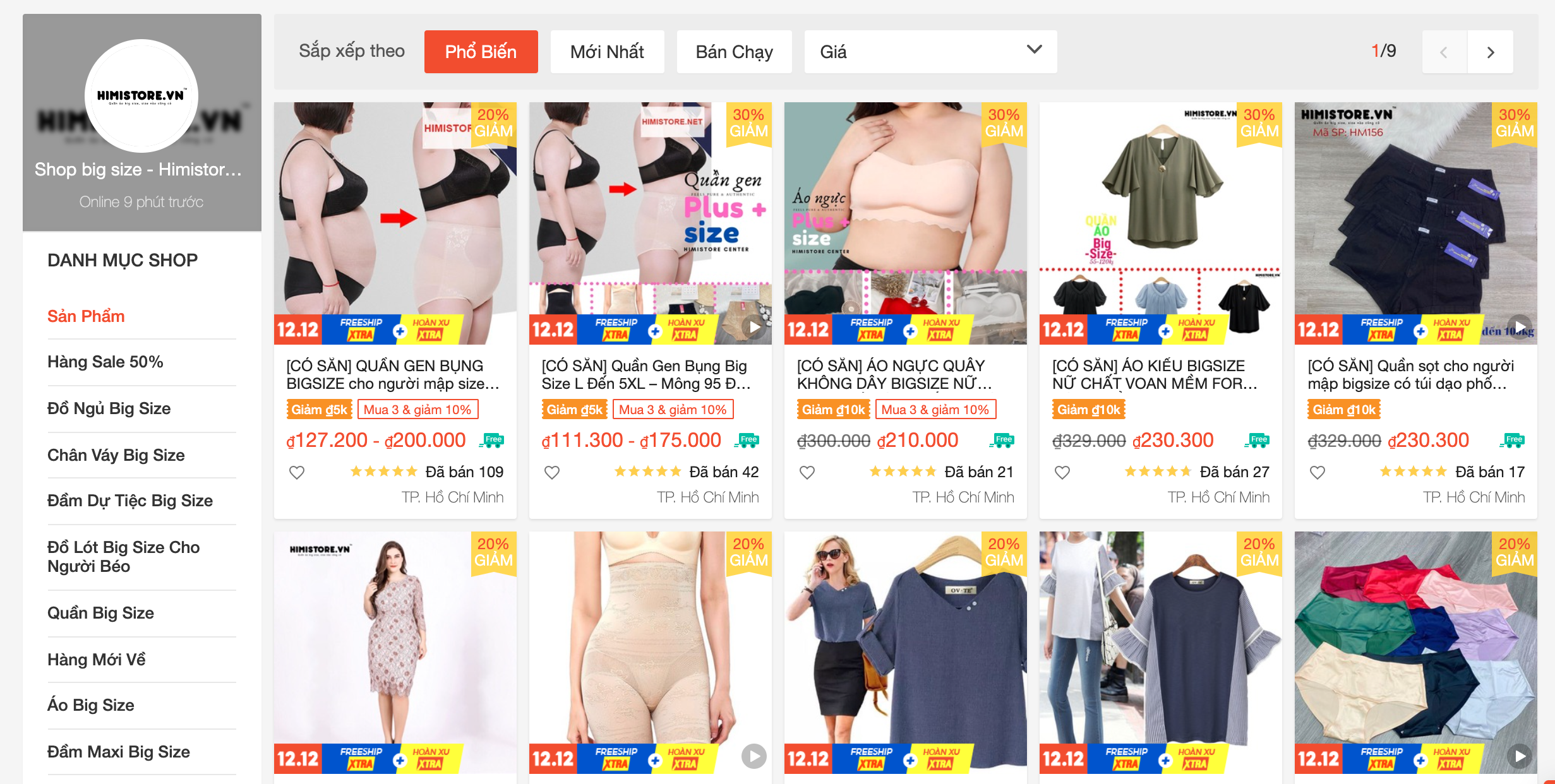 shop bán đồ bigsize nữ đẹp trên shopee